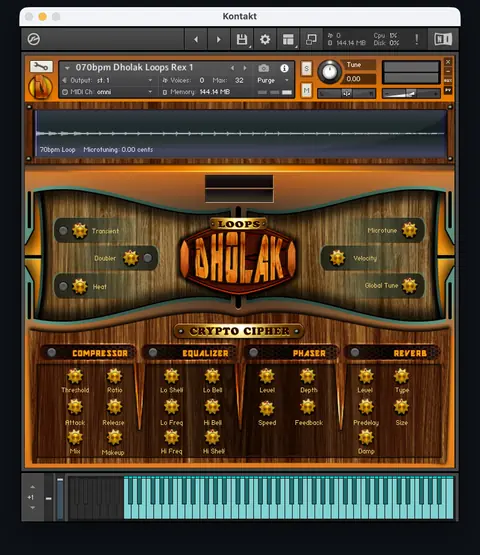 Dholak Loops Kontakt interface