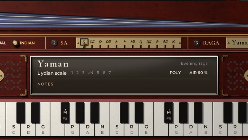 Detail of the new Bollywood Harmonium interface in development